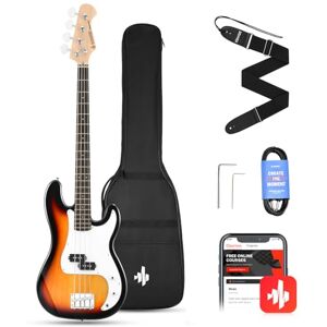 Donner Electric Bass Guitar 4 String P-Style Bass Full Size for Beginner with Bag, Guitar Strap, Guitar Cable (Sunburst) Donner Electric Bass Guitar 4 String P-Style Bass Full Size for Beginner with Bag, Guitar Strap, Guitar Cable (Sunburst)