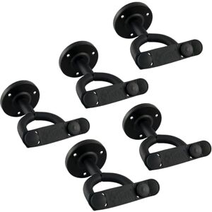 Tiger GST42-5-BK Guitar Wall Hangers Secure Wall Mount Hook with Optional Securing Strap Pack of 5 Tiger GST42-5-BK Guitar Wall Hangers Secure Wall Mount Hook with Optional Securing Strap Pack of 5