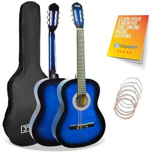 3rd Avenue 3/4 Size Kids Classical Guitar Spanish Nylon String Beginner Pack Bundle 6 Months FREE Lessons, Bag, Strings – Blue 3rd Avenue 3/4 Size Kids Classical Guitar Spanish Nylon String Beginner Pack Bundle 6 Months FREE Lessons, Bag, Strings – Blue