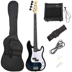 SPORTNOW 4 String Electric Bass Guitar, Full Size for Beginner, Right Hand with Amp, Cable, Guitar Bag, Shoulder Strap, Picks, Wrench, Blue SPORTNOW 4 String Electric Bass Guitar, Full Size for Beginner, Right Hand with Amp, Cable, Guitar Bag, Shoulder Strap, Picks, Wrench, Blue