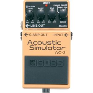 Boss AC-3 Acoustic Simulator Pedal, Four Simulation Modes: Standard, Jumbo, Enhanced, And Piezo-Equipped Boss AC-3 Acoustic Simulator Pedal, Four Simulation Modes: Standard, Jumbo, Enhanced, And Piezo-Equipped
