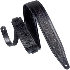 Levy's Leathers 2.5" Garment Leather Guitar Strap Florentine Emboss Design; Black (M317FG-BLK) Levy's Leathers 2.5" Garment Leather Guitar Strap Florentine Emboss Design; Black (M317FG-BLK)
