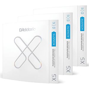 D'Addario Guitar Strings XS Phosphor Bronze Coated Acoustic Guitar Strings XSAPB1253-3P Maximum Life with Smooth Feel & Exceptional Tone For 6 String Guitars 12-53 Light, 3-Pack D'Addario Guitar Strings XS Phosphor Bronze Coated Acoustic Guitar Strings XSAPB1253-3P Maximum Life with Smooth Feel & Exceptional Tone For 6 String Guitars 12-53 Light, 3-Pack