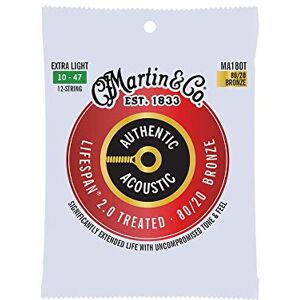 MARTIN MA180T Authentic Acoustic LifeSpan 2.0 80/20 Bronze 12 String Extra Light ( 10-47 ) ,41Y18MA180T MARTIN MA180T Authentic Acoustic LifeSpan 2.0 80/20 Bronze 12 String Extra Light ( 10-47 ) ,41Y18MA180T
