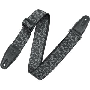 Levy's Leathers Guitar Strap MPD2-111 Prints Polyester With Leather Ends 2" Black & Grey Skulls Levy's Leathers Guitar Strap MPD2-111 Prints Polyester With Leather Ends 2" Black & Grey Skulls