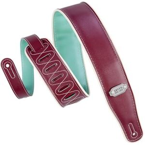 Levy's Leathers M26VCP-BRG_SEA 7cm Reversible Vinyl Guitar Strap Burgundy Seafoam and Cream Levy's Leathers M26VCP-BRG_SEA 7cm Reversible Vinyl Guitar Strap Burgundy Seafoam and Cream