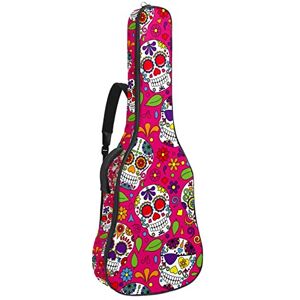 Jinruiqzdz2 Acoustic Guitar Bag - Candy Skull on red Background Guitar Gig Bag - 41 42 43 inch Guitar Case - Fits Most Guitar Sizes Jinruiqzdz2 Acoustic Guitar Bag - Candy Skull on red Background Guitar Gig Bag - 41 42 43 inch Guitar Case - Fits Most Guitar Sizes