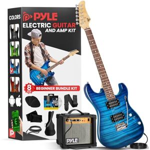 Pyle Beginner Electric Guitar Kit with Amplifier Full Size Guitar with Humbucker Pickups, Amplifier and Accessories, 100cm-39" Blue Burst Pyle Beginner Electric Guitar Kit with Amplifier Full Size Guitar with Humbucker Pickups, Amplifier and Accessories, 100cm-39" Blue Burst