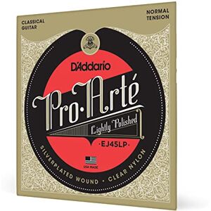 D'Addario Guitar Strings Pro-Arte Classical Guitar Strings EJ45LP Nylon Guitar Strings Silver Plated Wrap, Composite Core, Clear Nylon Trebles Lightly Polished, Normal Tension D'Addario Guitar Strings Pro-Arte Classical Guitar Strings EJ45LP Nylon Guitar Strings Silver Plated Wrap, Composite Core, Clear Nylon Trebles Lightly Polished, Normal Tension