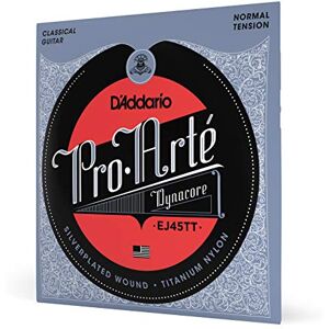 D'Addario Guitar Strings Pro-Arte Classical Guitar Strings EJ45TT Dynacore Silver Plated Wrap, Composite Dynacore, Titanium Nylon Trebles Normal Tension, 1-Pack D'Addario Guitar Strings Pro-Arte Classical Guitar Strings EJ45TT Dynacore Silver Plated Wrap, Composite Dynacore, Titanium Nylon Trebles Normal Tension, 1-Pack