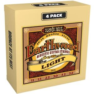 Ernie Ball Earthwood Light 80/20 Bronze Acoustic Guitar Strings, 11-52 Gauge, 4 Count (Pack of 1) Ernie Ball Earthwood Light 80/20 Bronze Acoustic Guitar Strings, 11-52 Gauge, 4 Count (Pack of 1)