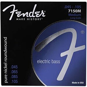 Fender Original 7150 Bass Strings, Pure Nickel, Roundwound, Long Scale, 7150M .045-.105 Gauges, (4) Fender Original 7150 Bass Strings, Pure Nickel, Roundwound, Long Scale, 7150M .045-.105 Gauges, (4)