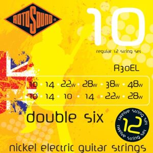 Rotosound R30EL Nickel Regular Gauge 12 String Electric Guitar Strings (10-10, 14-14, 22-10, 28-14, 38-22, 48-28) Rotosound R30EL Nickel Regular Gauge 12 String Electric Guitar Strings (10-10, 14-14, 22-10, 28-14, 38-22, 48-28)