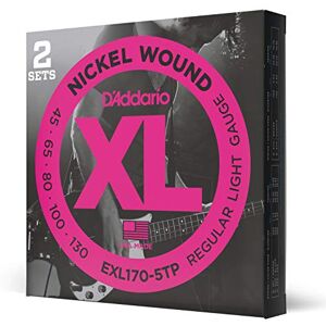 D'Addario Bass Guitar Strings XL Nickel EXL170-5TP Perfect Intonation, Consistent Feel, Durability 5 String Set 45-130 Regular Light 5-String, Long Scale, 2-Pack D'Addario Bass Guitar Strings XL Nickel EXL170-5TP Perfect Intonation, Consistent Feel, Durability 5 String Set 45-130 Regular Light 5-String, Long Scale, 2-Pack