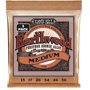 Ernie Ball Earthwood Medium Phosphor Bronze Acoustic Guitar Strings 3-Pack 13-56 Gauge Ernie Ball Earthwood Medium Phosphor Bronze Acoustic Guitar Strings 3-Pack 13-56 Gauge