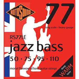 Rotosound RS77LE Monel Heavy Gauge Flatwound Bass Strings (50 75 95 110), White Black Red Blue, Small Medium Large X-Large 2X-Large Rotosound RS77LE Monel Heavy Gauge Flatwound Bass Strings (50 75 95 110), White Black Red Blue, Small Medium Large X-Large 2X-Large