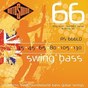 Rotosound strings for electric bass SWING 66 STAINLESS SETS 6-str. RS666LD Stainless 35-130, White Black Red Blue, Small Medium Large X-Large 2X-Large Rotosound strings for electric bass SWING 66 STAINLESS SETS 6-str. RS666LD Stainless 35-130, White Black Red Blue, Small Medium Large X-Large 2X-Large