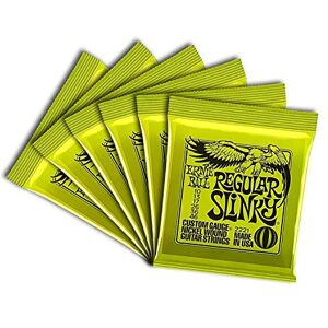 Ernie Ball Regular Slinky Nickel Wound Electric Guitar Strings 6 Pack 10-46 Gauge Ernie Ball Regular Slinky Nickel Wound Electric Guitar Strings 6 Pack 10-46 Gauge