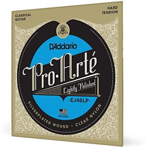 D'Addario Guitar Strings Pro-Arte Classical Guitar Strings EJ46LP Nylon Guitar Strings Silver Plated Wrap, Composite Core, Clear Nylon Trebles Lightly Polished, Hard Tension D'Addario Guitar Strings Pro-Arte Classical Guitar Strings EJ46LP Nylon Guitar Strings Silver Plated Wrap, Composite Core, Clear Nylon Trebles Lightly Polished, Hard Tension