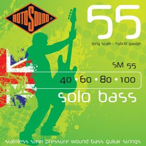 Rotosound SM55 Stainless Steel Standard Gauge Pressure Wound Bass Strings (40 60 80 100) Rotosound SM55 Stainless Steel Standard Gauge Pressure Wound Bass Strings (40 60 80 100)