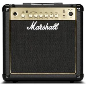 Marshall MG15GR Guitar Combo Amplifer with Reverb, Practice Amp Suitable for Electric Guitar Black and Gold Marshall MG15GR Guitar Combo Amplifer with Reverb, Practice Amp Suitable for Electric Guitar Black and Gold