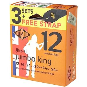 Rotosound Strings for Acoustic Guitar JUMBO KING 3 Set + Strap JK12-31-F Rotosound Strings for Acoustic Guitar JUMBO KING 3 Set + Strap JK12-31-F