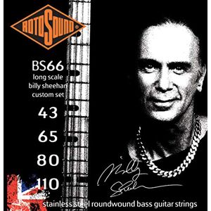Rotosound BS66 Stainless Steel Billy Sheehan Gauge Roundwound Bass Strings (43 65 80 110), White Black Red Blue, Small Medium Large X-Large 2X-Large Rotosound BS66 Stainless Steel Billy Sheehan Gauge Roundwound Bass Strings (43 65 80 110), White Black Red Blue, Small Medium Large X-Large 2X-Large