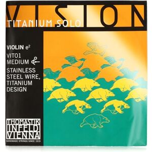 Thomastik single string for 4/4 violin Vision Titanium Solo E-string chrome steel bright, medium, ball removable Thomastik single string for 4/4 violin Vision Titanium Solo E-string chrome steel bright, medium, ball removable