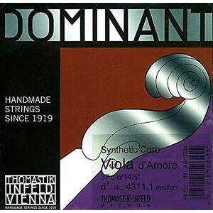 Thomastik single string for viola d'amore Dominant scale length 37cm D' string melody, Perlon wound Thomastik single string for viola d'amore Dominant scale length 37cm D' string melody, Perlon wound