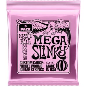 Ernie Ball Mega Slinky Nickel Wound Electric Guitar Strings 3-Pack 10.5-48 Gauge Ernie Ball Mega Slinky Nickel Wound Electric Guitar Strings 3-Pack 10.5-48 Gauge