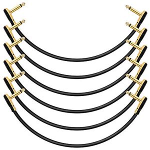 Donner Guitar Patch Cables Right Angle, 12 Inch Effect Pedal Cords 1/4 Instrument Cables for Guitar Bass Effects Pedals 6 Pack Donner Guitar Patch Cables Right Angle, 12 Inch Effect Pedal Cords 1/4 Instrument Cables for Guitar Bass Effects Pedals 6 Pack