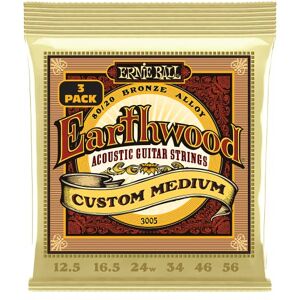 Ernie Ball Earthwood Custom Medium 80/20 Bronze Acoustic Guitar Strings 3-Pack 12.5-56 Gauge Ernie Ball Earthwood Custom Medium 80/20 Bronze Acoustic Guitar Strings 3-Pack 12.5-56 Gauge