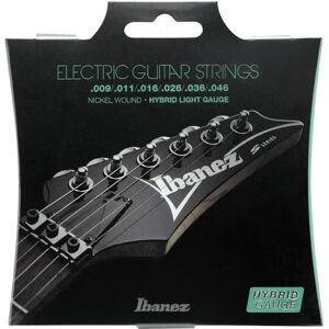 Ibanez IEGS6HG Hybrid Light Electric Guitar Strings – Nickel Wound, 6-String Set, Gauges .009–.046, Ideal for Drop Tunings Ibanez IEGS6HG Hybrid Light Electric Guitar Strings – Nickel Wound, 6-String Set, Gauges .009–.046, Ideal for Drop Tunings