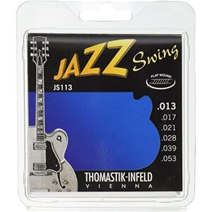 Thomastik Strings for Electric Guitar Jazz Swing Series Nickel Flat Wound Set JS113 Medium .013-.053w Thomastik Strings for Electric Guitar Jazz Swing Series Nickel Flat Wound Set JS113 Medium .013-.053w
