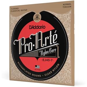 D'Addario EJ45-7 Pro-Arte Nylon 7 String Classical Guitar Strings, Normal Tension – Nylon Core Basses, Laser Selected Trebles Offers Balance of Volume and Comfortable Resistance – 1 Set D'Addario EJ45-7 Pro-Arte Nylon 7 String Classical Guitar Strings, Normal Tension – Nylon Core Basses, Laser Selected Trebles Offers Balance of Volume and Comfortable Resistance – 1 Set