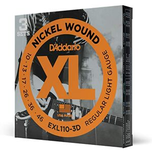 D'Addario EXL110-3D Nickel Wound Electric Guitar Strings, Regular Light, 10-46, 3 Sets D'Addario EXL110-3D Nickel Wound Electric Guitar Strings, Regular Light, 10-46, 3 Sets