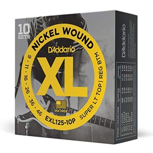 D'Addario EXL125-10P Nickel Wound Electric Guitar Strings, Super Light Top/Regular Bottom, 9-42, 10 Sets D'Addario EXL125-10P Nickel Wound Electric Guitar Strings, Super Light Top/Regular Bottom, 9-42, 10 Sets