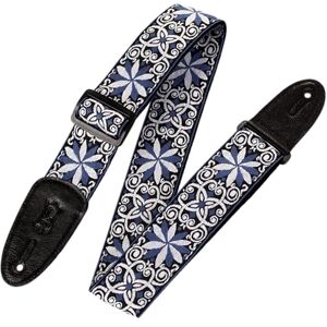 Levy's M8HT-10 2 inch Style 10 60's Style Hootenanny Jacquard Weave Guitar Straps with Leather Back Levy's M8HT-10 2 inch Style 10 60's Style Hootenanny Jacquard Weave Guitar Straps with Leather Back