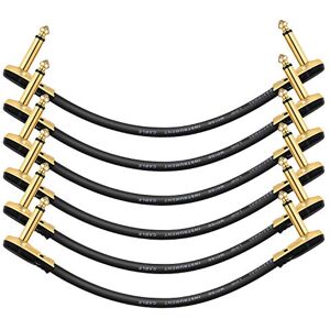 Donner Guitar Patch Cables Right Angle, 6 Inch Effect Pedal Cords 1/4 Instrument Cables for Guitar Bass Effects Pedals 6 Pack Donner Guitar Patch Cables Right Angle, 6 Inch Effect Pedal Cords 1/4 Instrument Cables for Guitar Bass Effects Pedals 6 Pack
