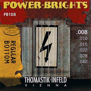 Thomastik Saiten für E-Gitarre Power Brights Series Regular Bottom Satz PB108 Extra Light .008-.040w Thomastik Saiten für E-Gitarre Power Brights Series Regular Bottom Satz PB108 Extra Light .008-.040w