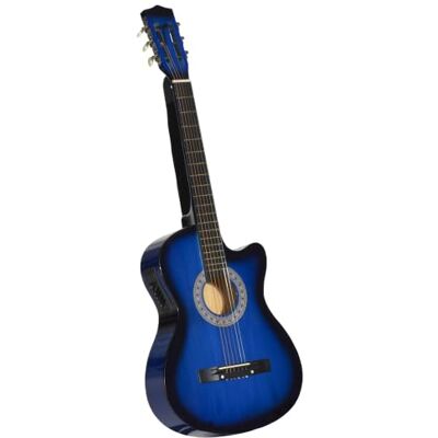 HOMCOM 38 Inch Full Size Acoustic Electric Guitar Classical Blue Beginner Junior Adult Guitar, Gloss Finish, Carrying Case, Strap, Picks, Spare Strings HOMCOM 38 Inch Full Size Acoustic Electric Guitar Classical Blue Beginner Junior Adult Guitar, Gloss Finish, Carrying Case, Strap, Picks, Spare Strings