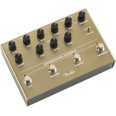 Fender Downtown Express Bass Multi-Effect Pedal, Compressor, Overdrive, 3-Band EQ, Direct Output, LED-Backlit Knobs, Effect Order Toggle Switch Fender Downtown Express Bass Multi-Effect Pedal, Compressor, Overdrive, 3-Band EQ, Direct Output, LED-Backlit Knobs, Effect Order Toggle Switch