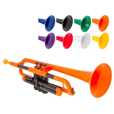 PINSTRUMENTS pTrumpet Plastic Trumpet with 3C and 5C Mouthpiece and Carry Bag Bb Student Orange PINSTRUMENTS pTrumpet Plastic Trumpet with 3C and 5C Mouthpiece and Carry Bag Bb Student Orange
