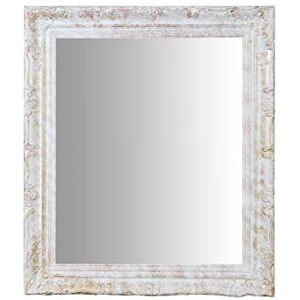 Biscottini bathroom and bedroom wall mirror 66x76x5cm Wall entrance mirror with hooks White mirror Biscottini bathroom and bedroom wall mirror 66x76x5cm Wall entrance mirror with hooks White mirror