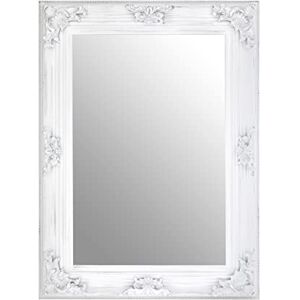 Premier Housewares Rectangular Wall Mirror/Classic Mirrors For Bathroom/Bedroom/Garden Walls Fancy Wall Mounted Mirrors For Hallway With White Finish W84 X D7 X H113cm. Premier Housewares Rectangular Wall Mirror/Classic Mirrors For Bathroom/Bedroom/Garden Walls Fancy Wall Mounted Mirrors For Hallway With White Finish W84 X D7 X H113cm.