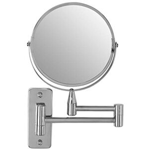 Premier Housewares Extendable Wall Mirror, Bathroom, Shaving, Chrome Iron, Round Silver Premier Housewares Extendable Wall Mirror, Bathroom, Shaving, Chrome Iron, Round Silver