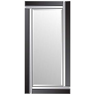 MirrorOutlet Large Bevelled Wall Mirror, Black/Silver, 174 x 85 cm MirrorOutlet Large Bevelled Wall Mirror, Black/Silver, 174 x 85 cm