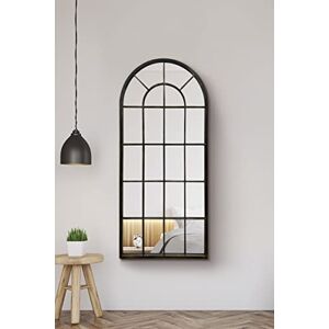 MirrorOutlet Large New Black Multi Panelled Arched Window Indoor and Outdoor Mirror 4ft7 x 2ft2 140cm x 65cm MirrorOutlet Large New Black Multi Panelled Arched Window Indoor and Outdoor Mirror 4ft7 x 2ft2 140cm x 65cm