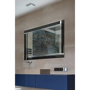 MirrorOutlet 3Ft11 X 2Ft7 120cm X 80cm Black/Silver Bevelled Frameless Wall Mirror Modern, Wood,SWS008 MirrorOutlet 3Ft11 X 2Ft7 120cm X 80cm Black/Silver Bevelled Frameless Wall Mirror Modern, Wood,SWS008