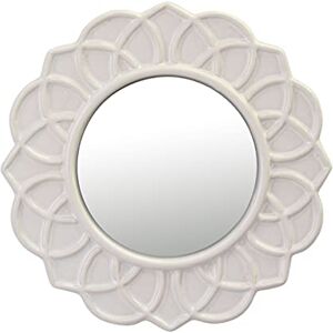 Stonebriar Decorative 9" Ivory Round Floral Ceramic Accent Wall Mirror with Attached Hanging Loop, Decorative Decor for the Living Room, Bedroom, Bathroom, Hallway, and Entryway Stonebriar Decorative 9" Ivory Round Floral Ceramic Accent Wall Mirror with Attached Hanging Loop, Decorative Decor for the Living Room, Bedroom, Bathroom, Hallway, and Entryway